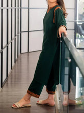 Grace Z-(S294)- Stitched Embroidered 2PC Lawn Dress.